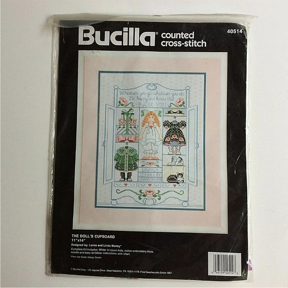 Bucilla Other - NEW Bucilla Counted Cross Stitch Kit The Dolls Cupboard 40514  11X14 Grandma Lov